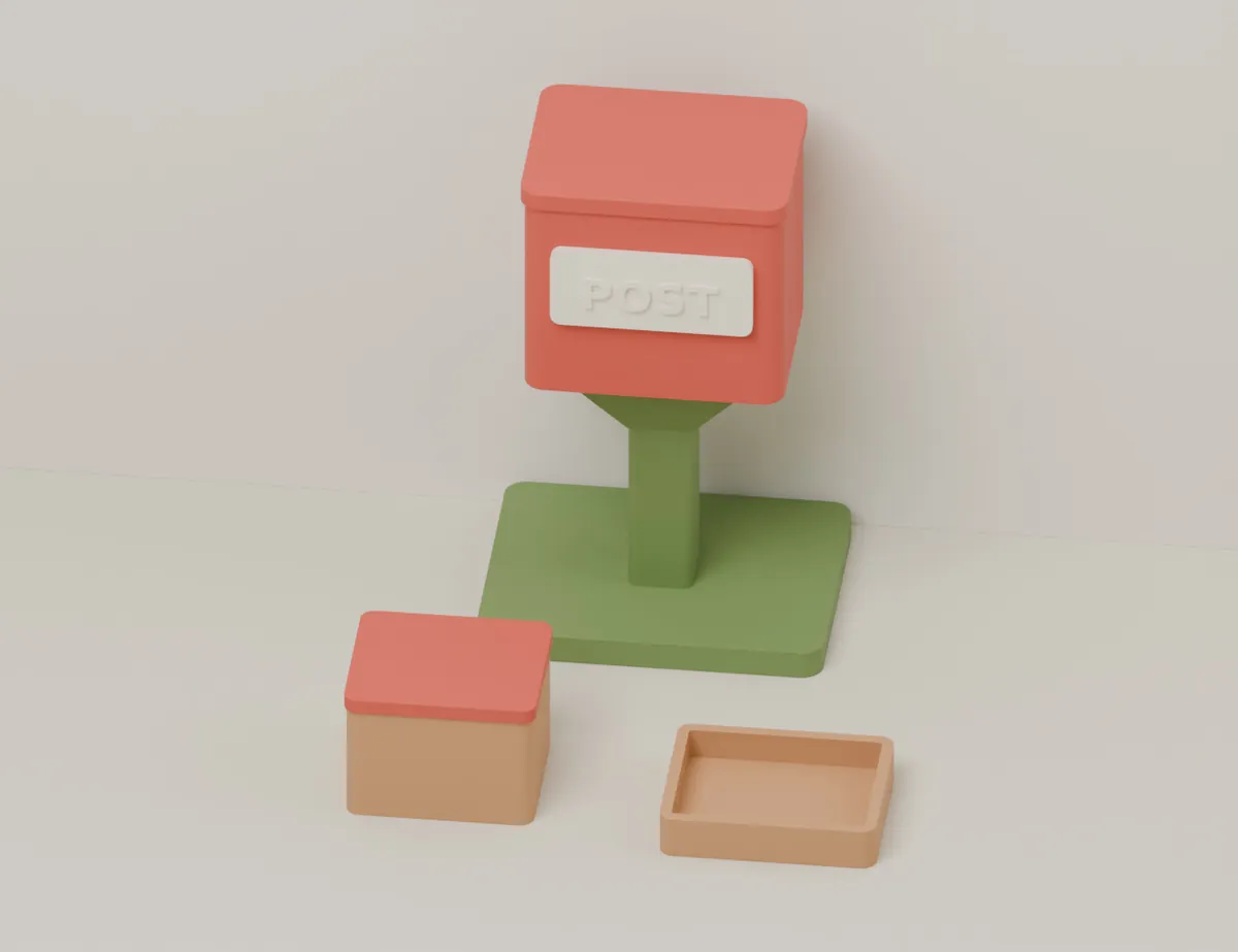 Elf Post – Miniature Mailbox · CAD view of our model