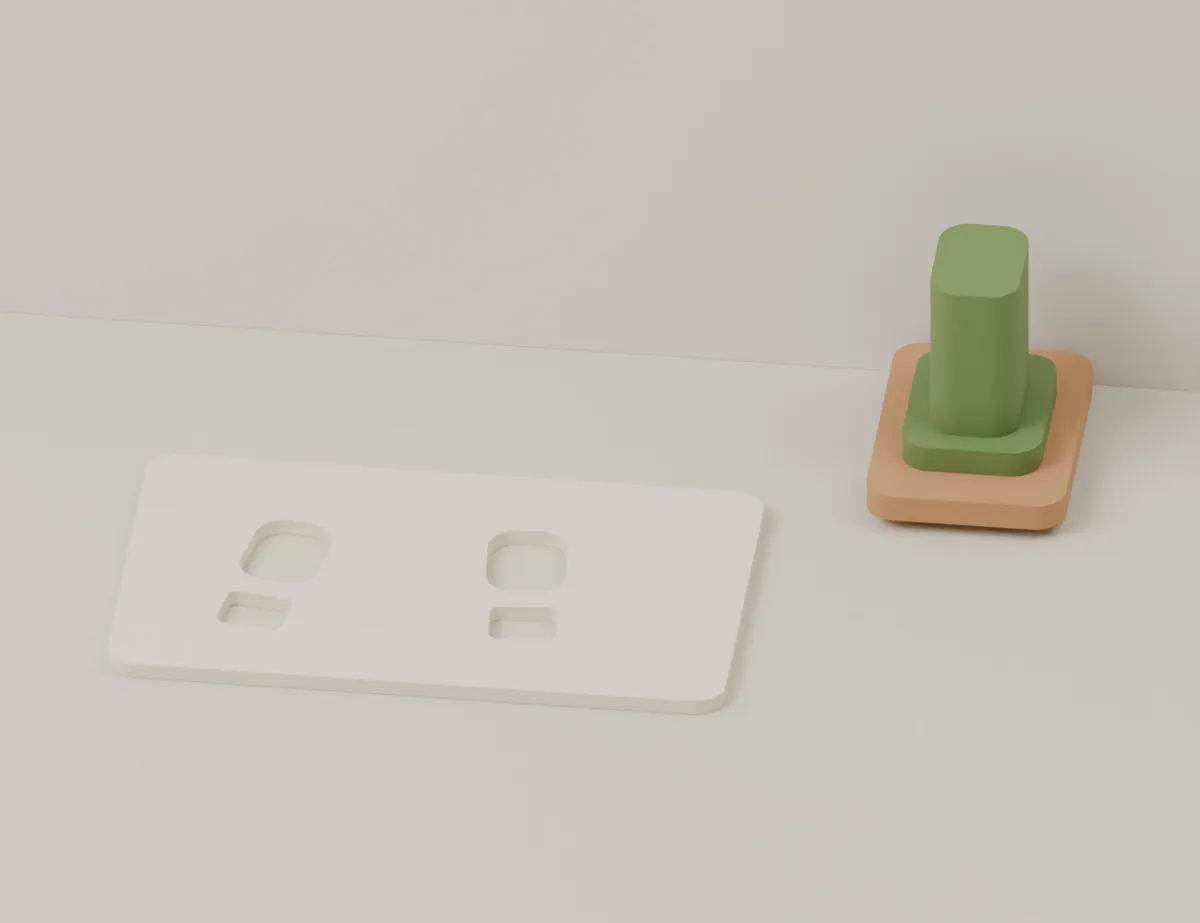 Elf Footprints – Stencil and Stamp · CAD view of our model