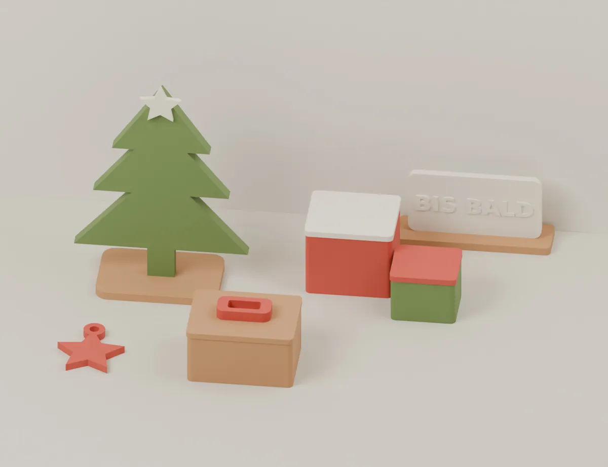 Christmas Eve – Tree and Gifts · CAD view of our model