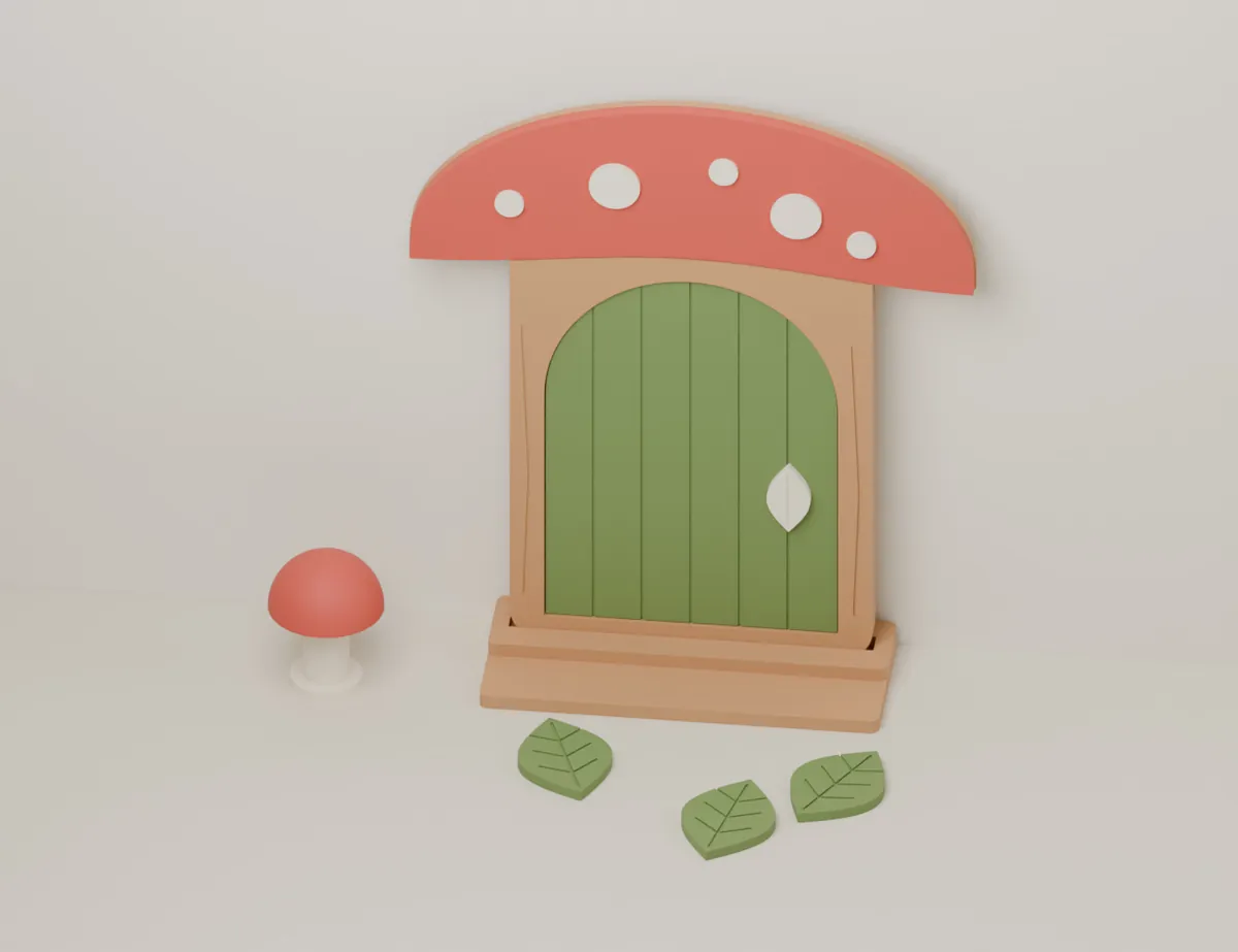 Mushroom Door – Elf Woodland Entrance · CAD view of our model