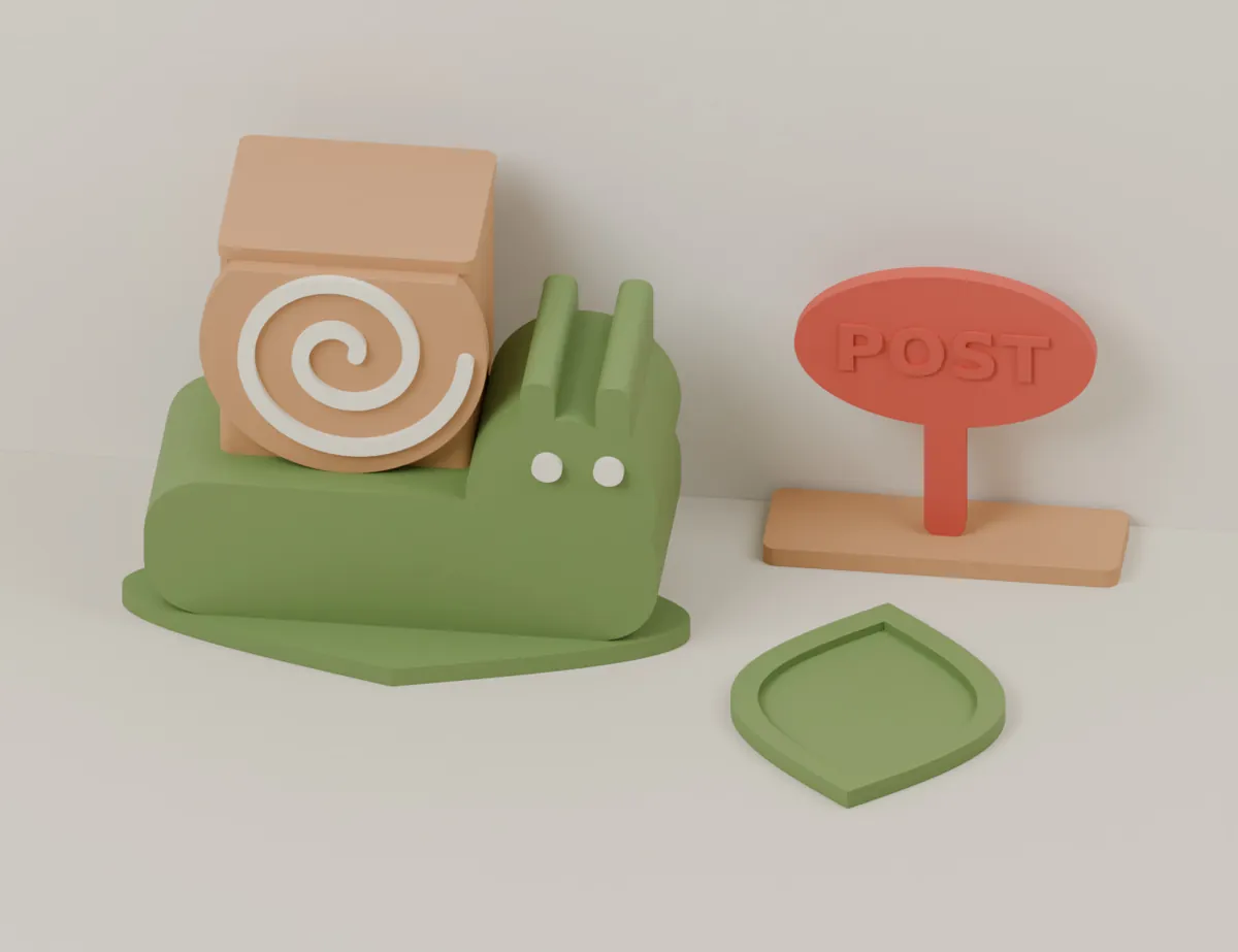 Snail Post – Woodland Mailbox · CAD view of our model