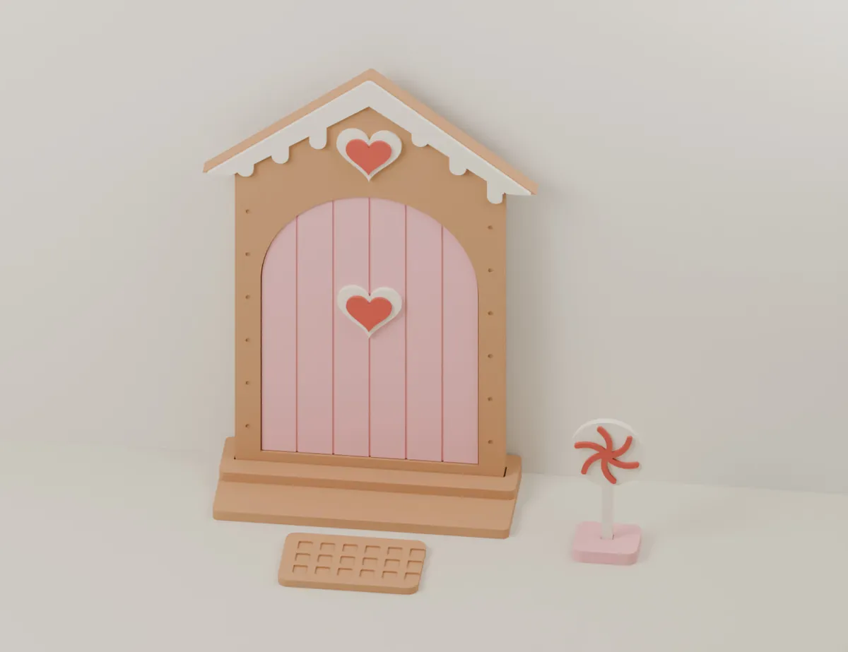 Gingerbread Door – Sweet Elf Entrance · CAD view of our model