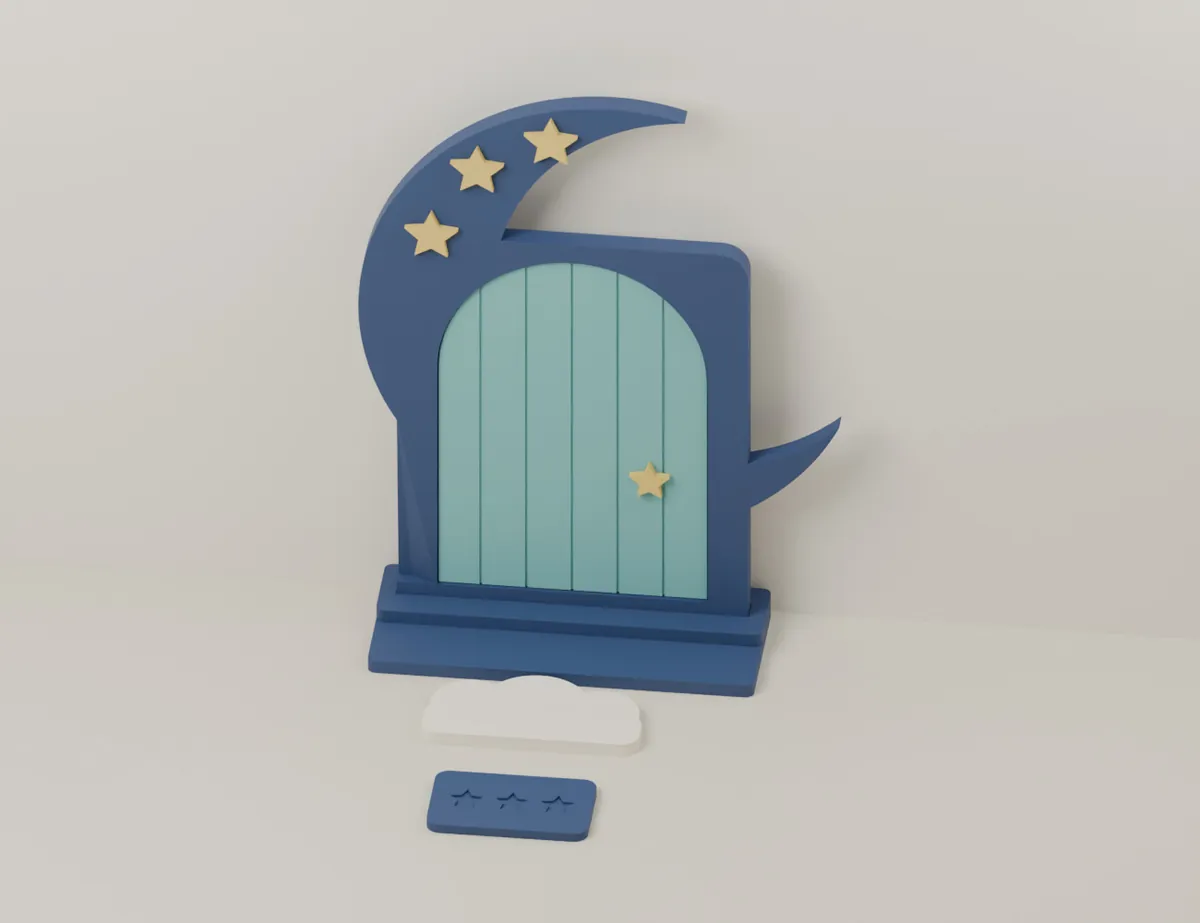 Moon Door – Starry Elf Entrance · CAD view of our model