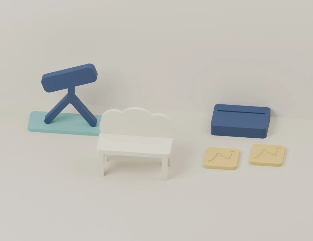 Telescope and Cloud Bench · CAD view of our model