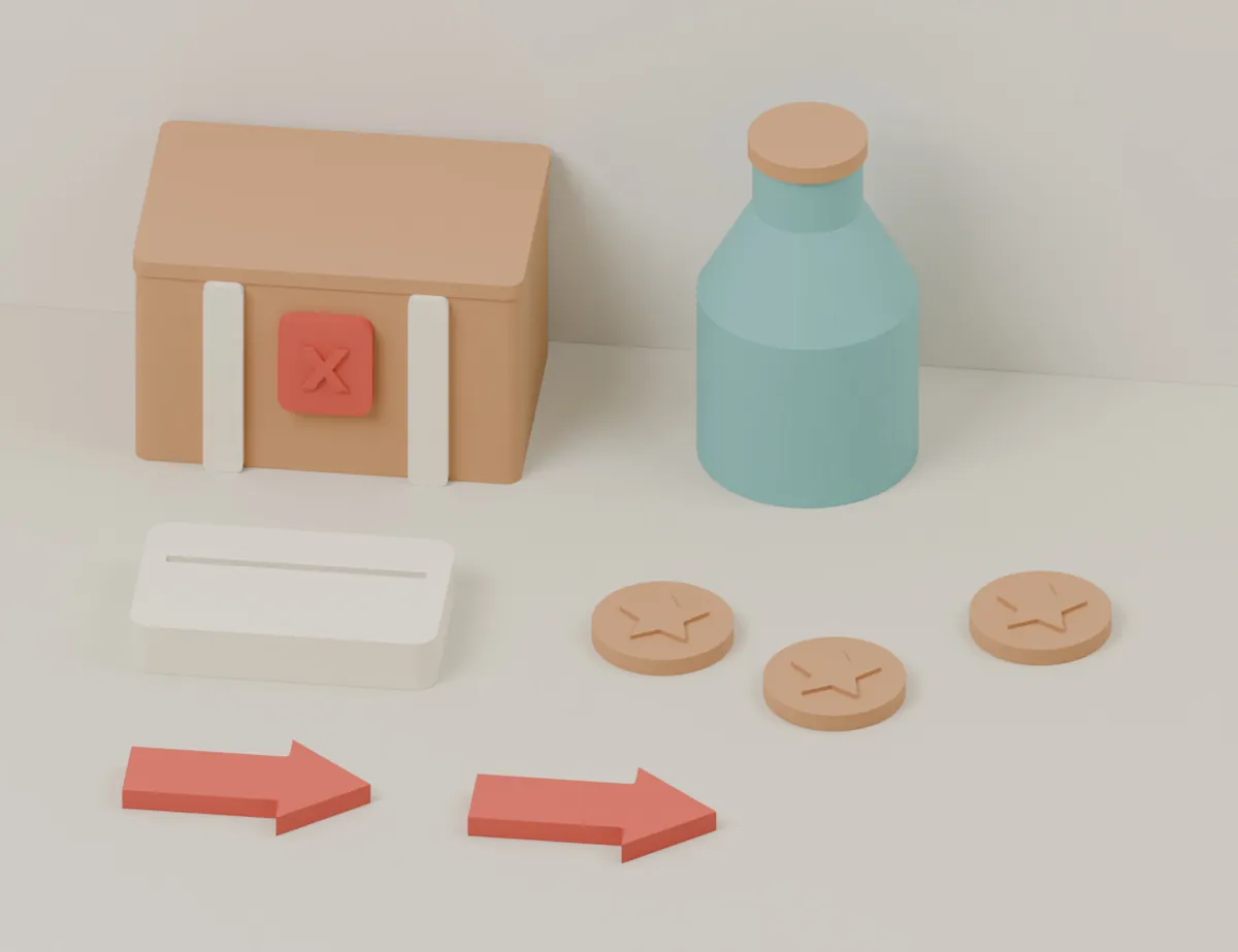 Treasure Chest and Message Bottle · CAD view of our model