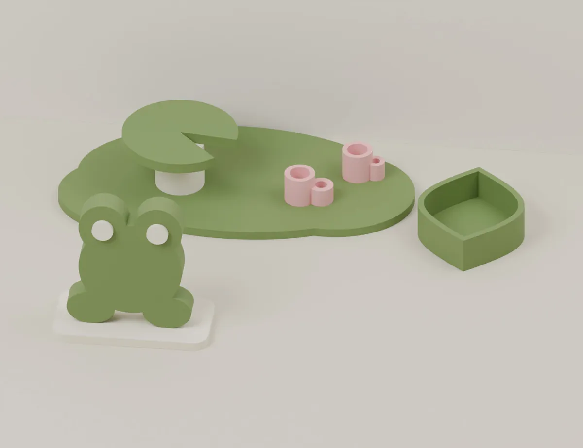 Pond Picnic – Frog and Lily-Pad Seat · CAD view of our model