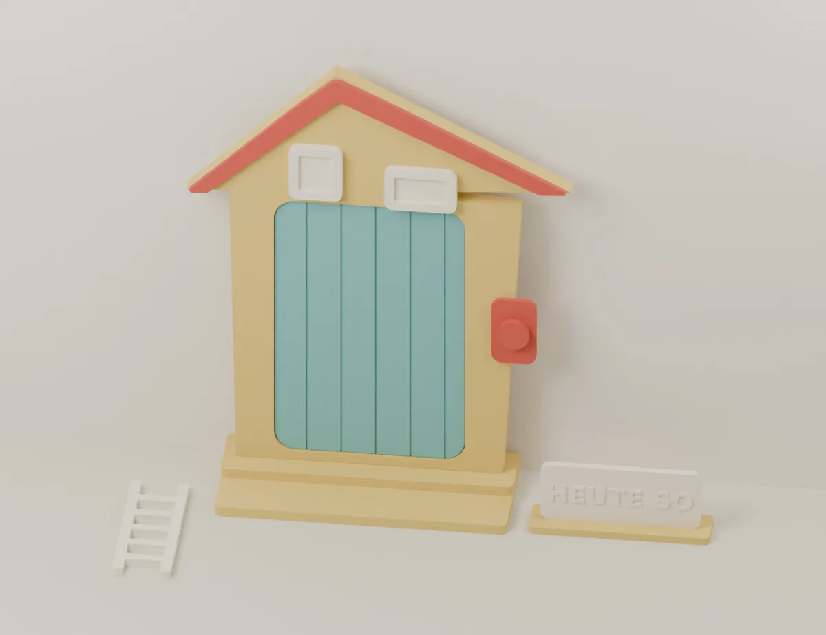 Wonky House – Playful Elf Door · CAD view of our model