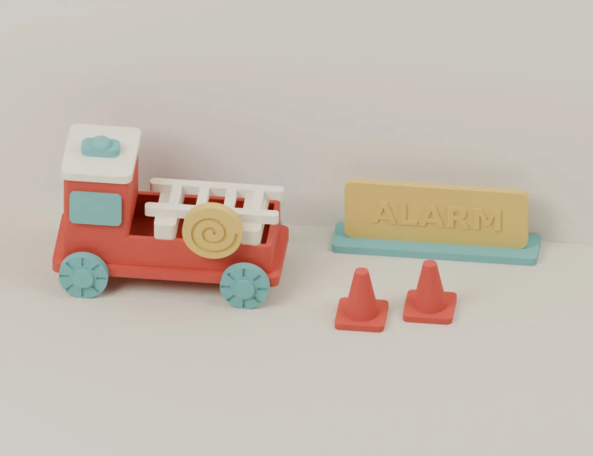 Elf Rescue – Mini Fire Engine · CAD view of our model