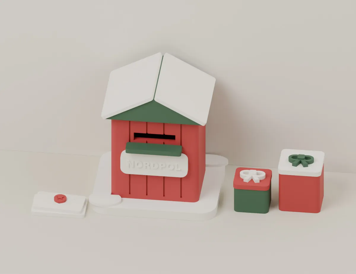 North Pole Post – Elf Mailbox · CAD view of our model
