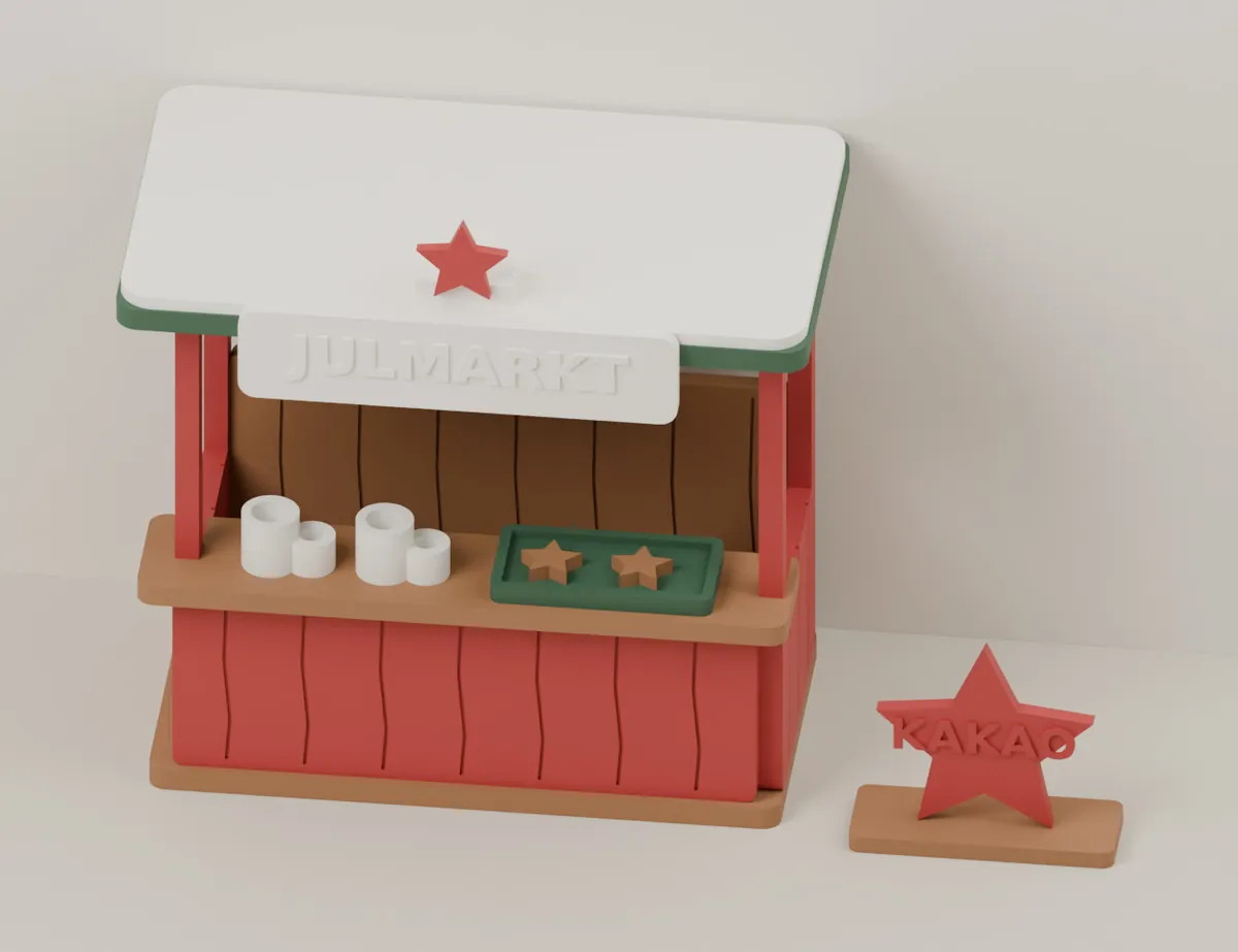 Tiny Christmas Market – Elf Stall · CAD view of our model